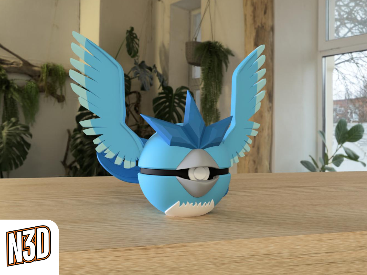 #0144 Articuno - Pokeball Collectible - 3d Printed Pokemon Decor