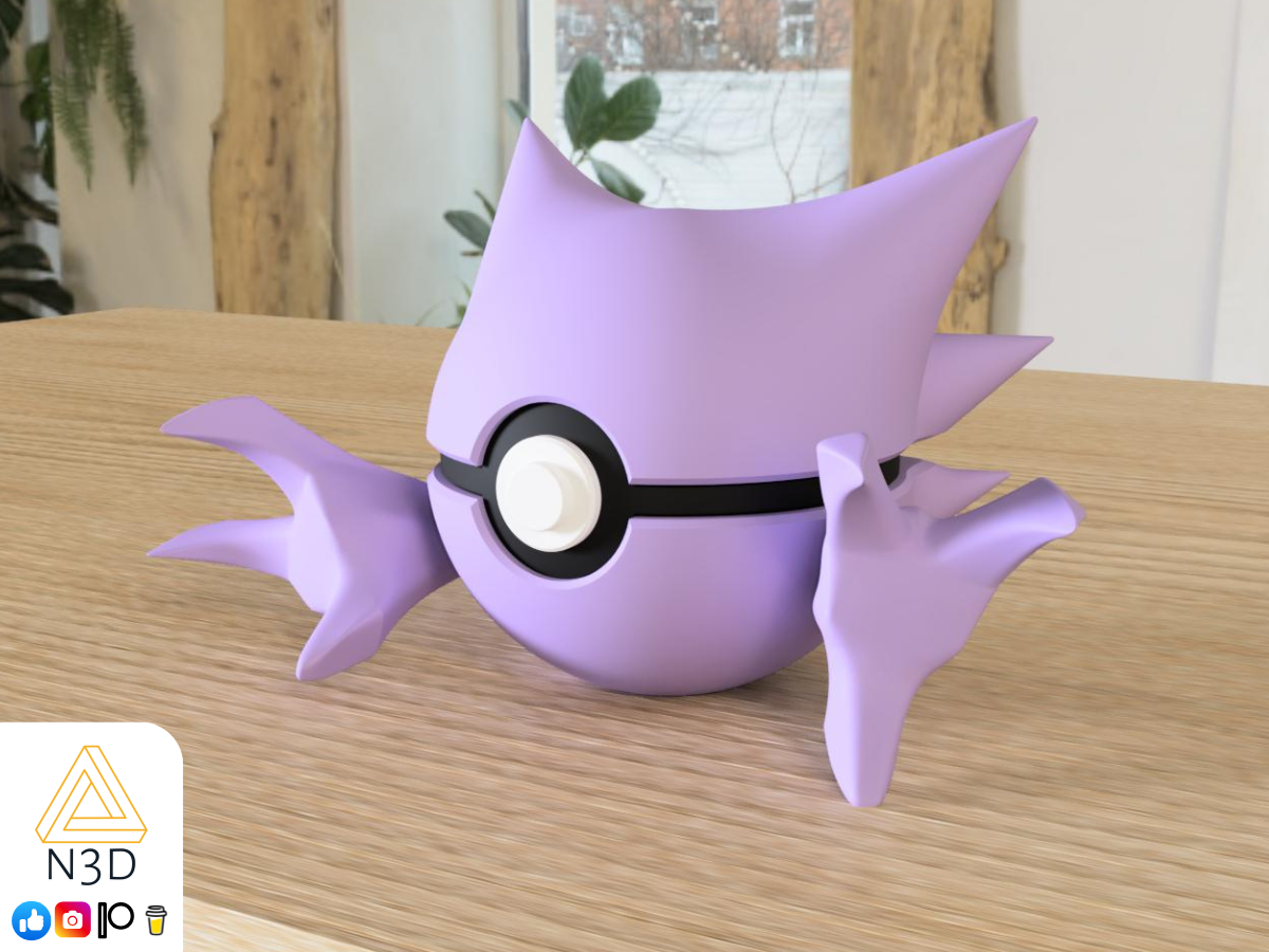 #0093 Haunter - Pokeball Collectible - 3d Printed Pokemon Decor