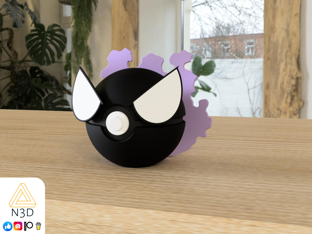 #0092 Ghastly - Pokeball Collectible - 3d Printed Pokemon Decor