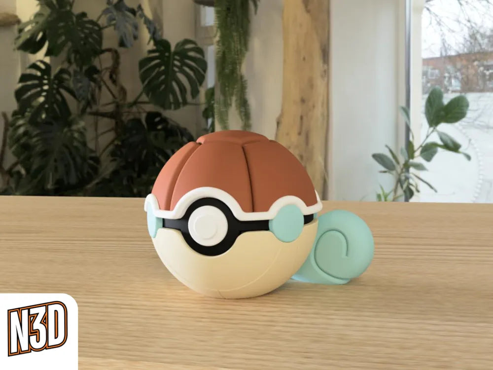 #0007 Squirtle - Pokeball Collectible - 3d Printed Pokemon Decor