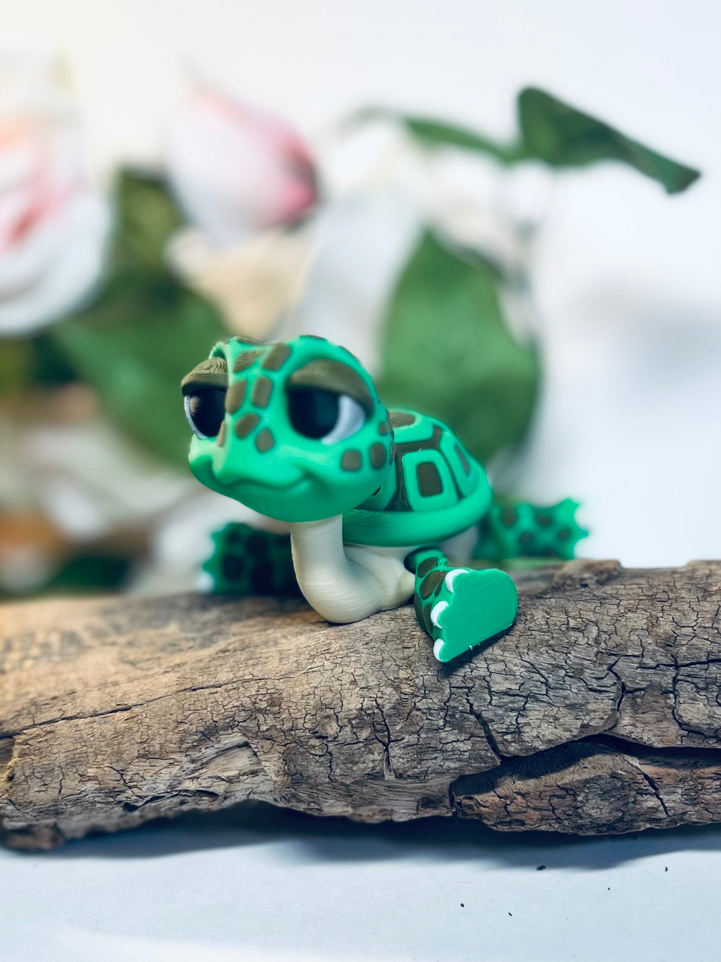 Adorable 3d Printed Standing Baby Turtle - Articulated 3d Printed Cartoon Style Decor Gift