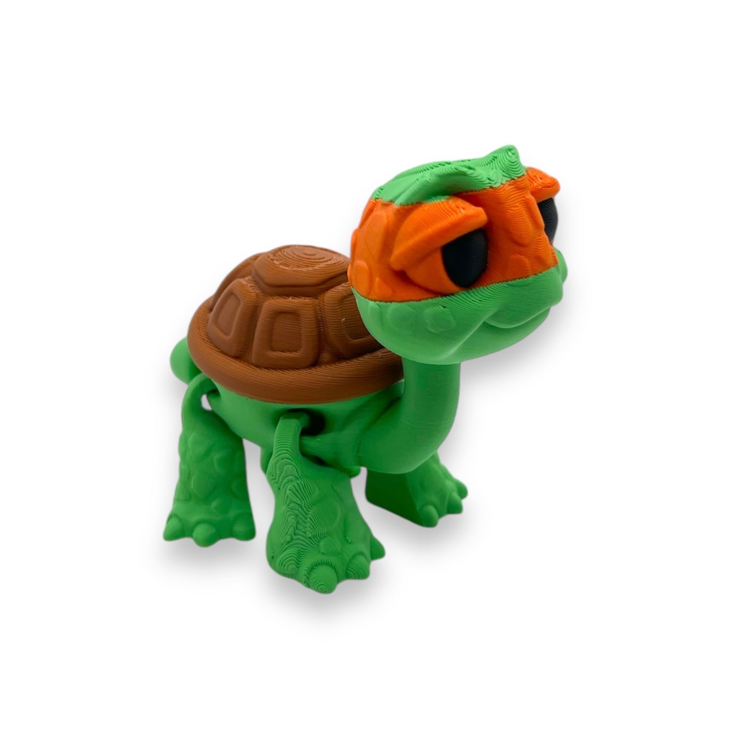 Adorable TMNT Turtle Power Standing Baby Turtle Set- 3" Tall Articulated Cartoon Style Decor