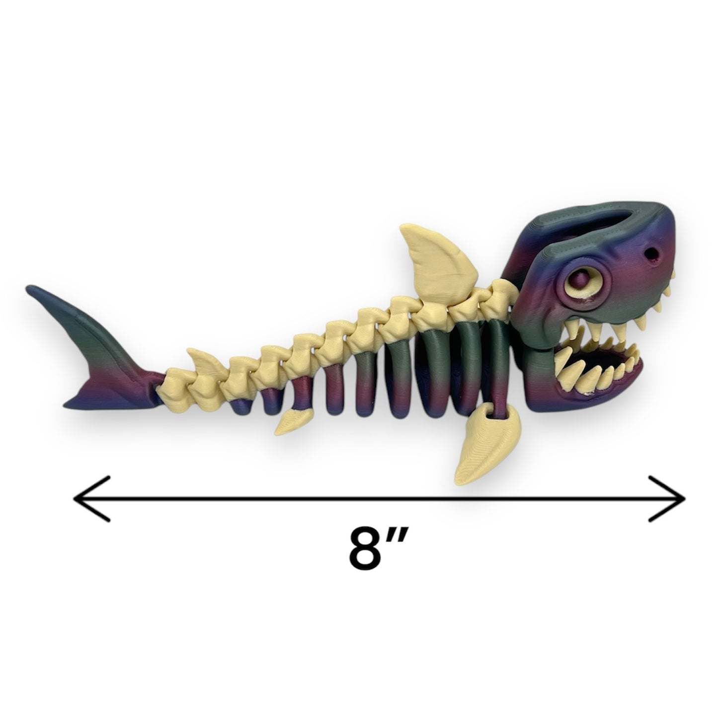 8" Shark Skeleton - Articulated 3D Printed Ornament Decor Figurine