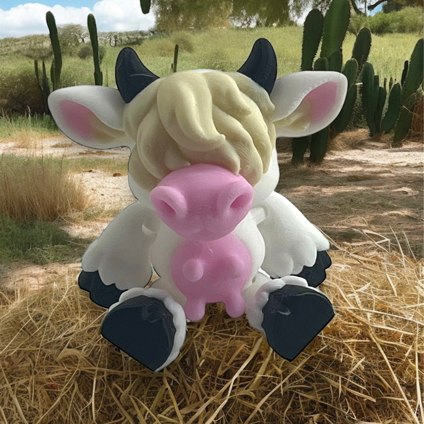 Adorable 4" Highland Cow - Cutest Little Articulated 3d Printed Cow You Will Ever See - Home Decor