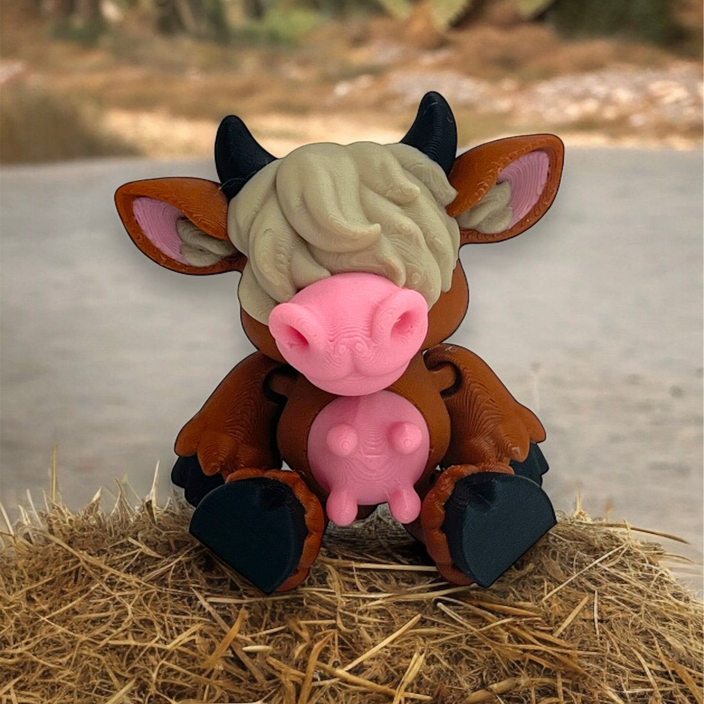 Adorable 4" Highland Cow - Cutest Little Articulated 3d Printed Cow You Will Ever See - Home Decor