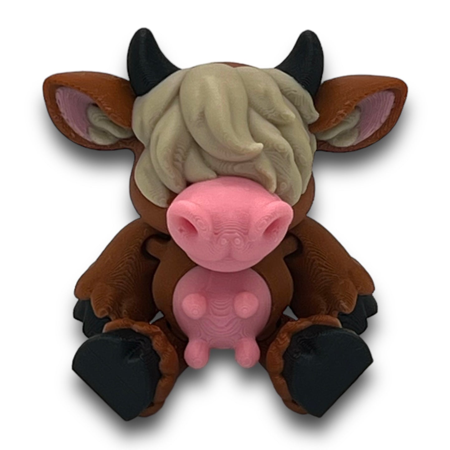 Adorable 4" Highland Cow - Cutest Little Articulated 3d Printed Cow You Will Ever See - Home Decor