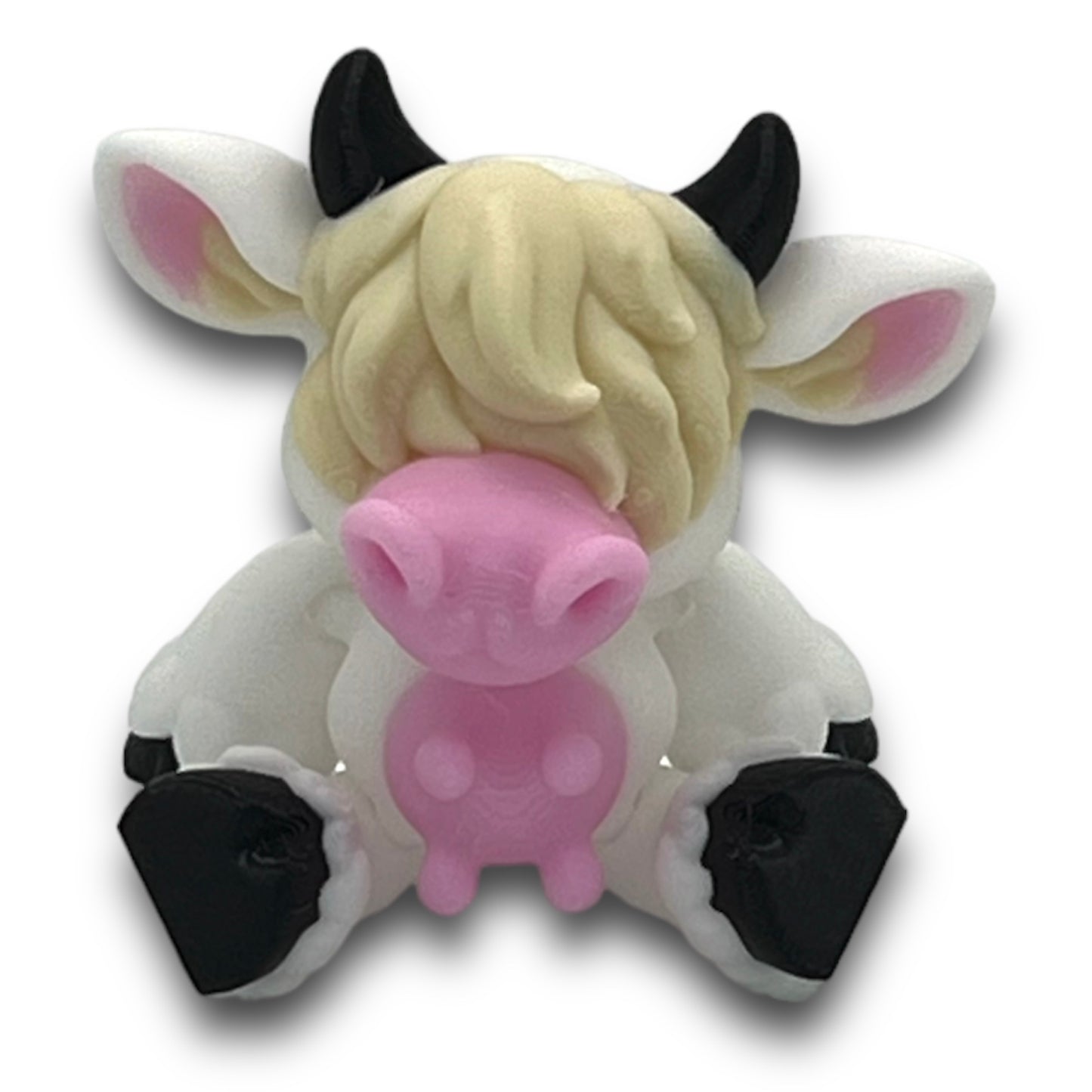 Adorable 4" Highland Cow - Cutest Little Articulated 3d Printed Cow You Will Ever See - Home Decor