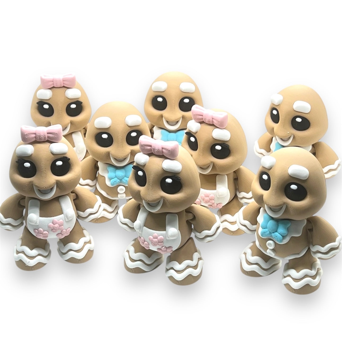 Beautiful 5" Mr. & Mrs. Gingerbread Man - 3d Printed Figurine by Gnarly Novelties Prints