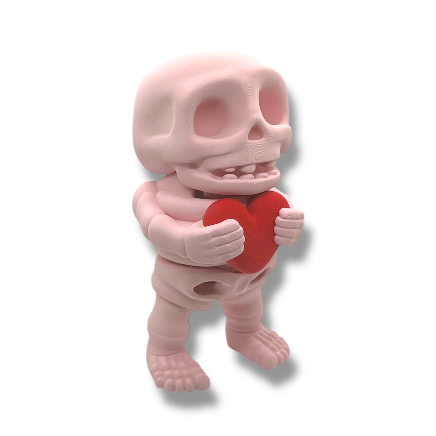 4" Skeleton Holding a Heart - Articulated High-Quality 3D Printed Animal Figurine
