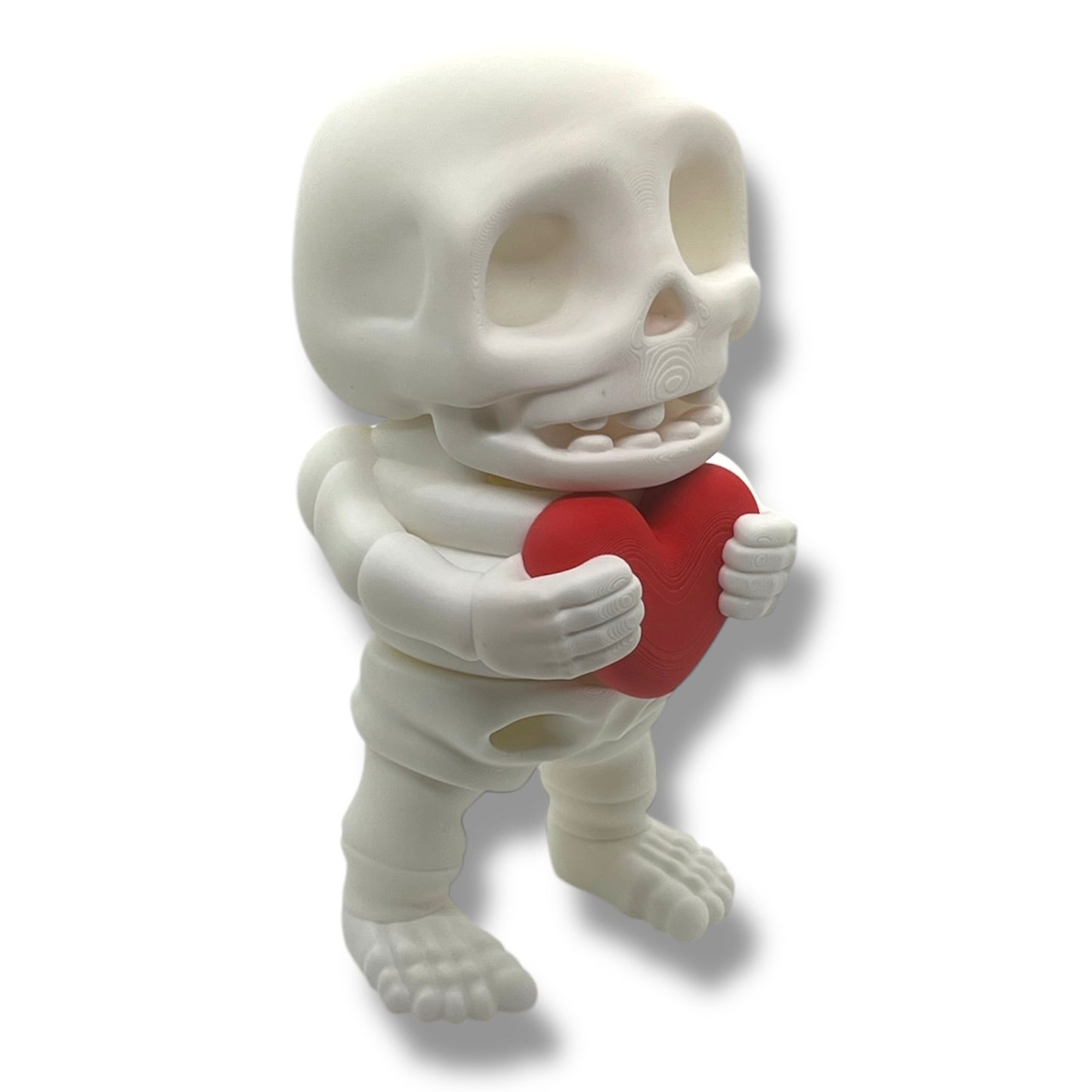 4" Skeleton Holding a Heart - Articulated High-Quality 3D Printed Animal Figurine