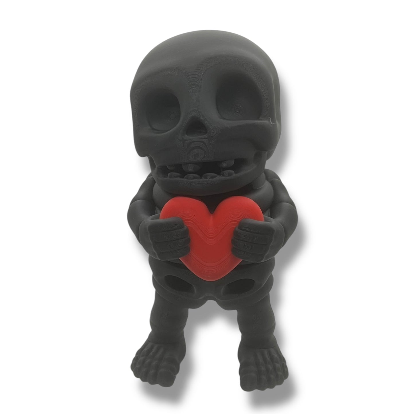 4" Skeleton Holding a Heart - Articulated High-Quality 3D Printed Animal Figurine