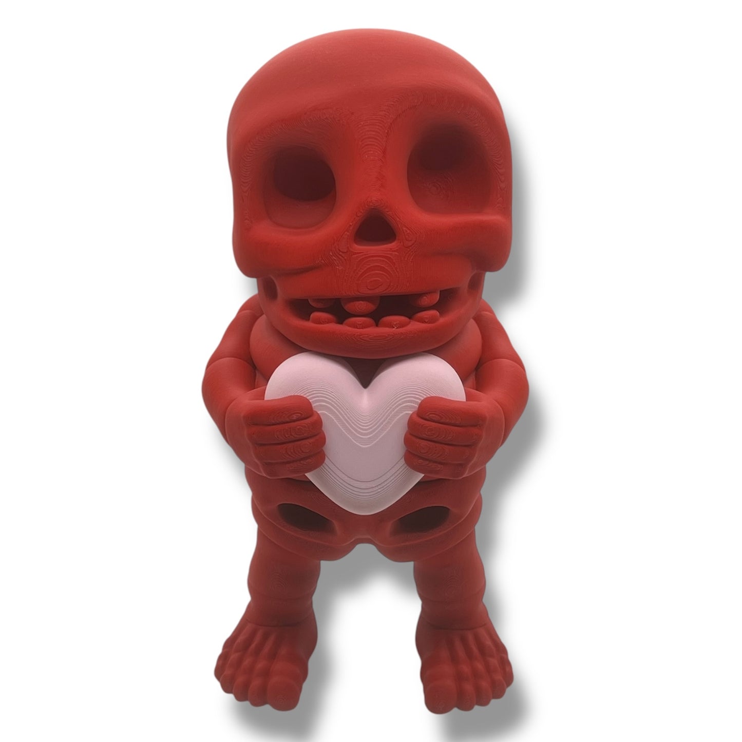 4" Skeleton Holding a Heart - Articulated High-Quality 3D Printed Animal Figurine