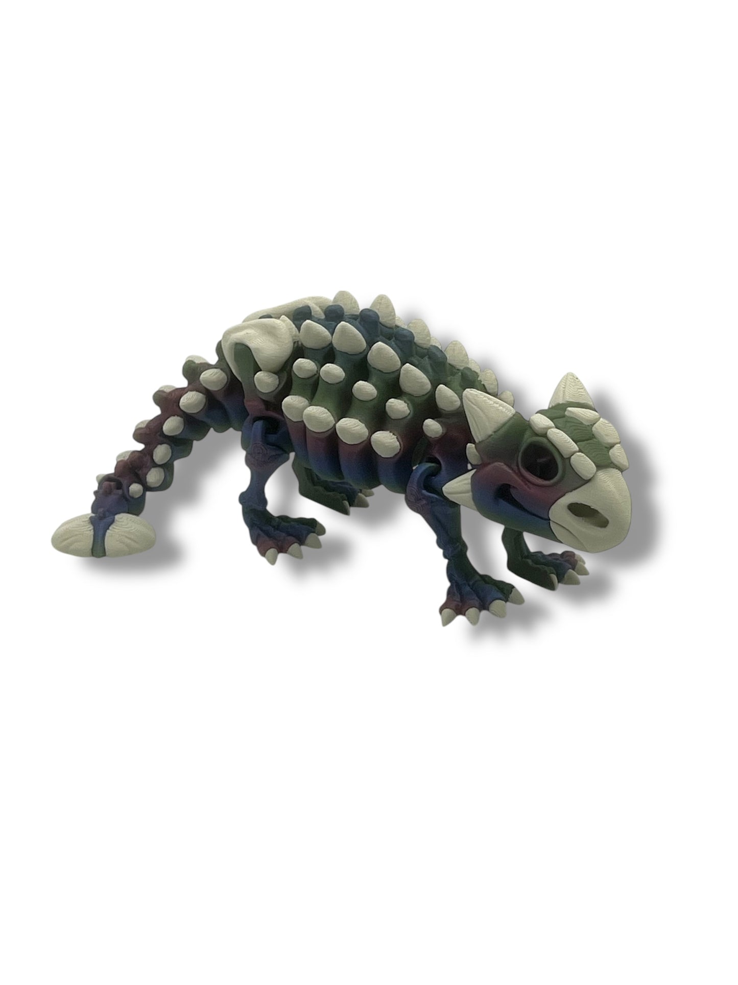 8" Ankylosaurus Dinosaur Skeleton- 3d Printed Articulated Figurine Decor Gift