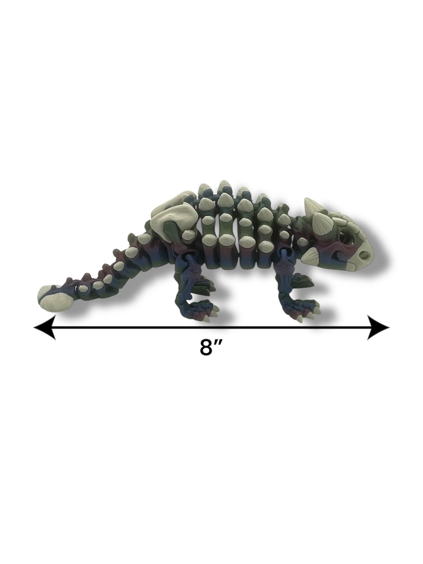 8" Ankylosaurus Dinosaur Skeleton- 3d Printed Articulated Figurine Decor Gift
