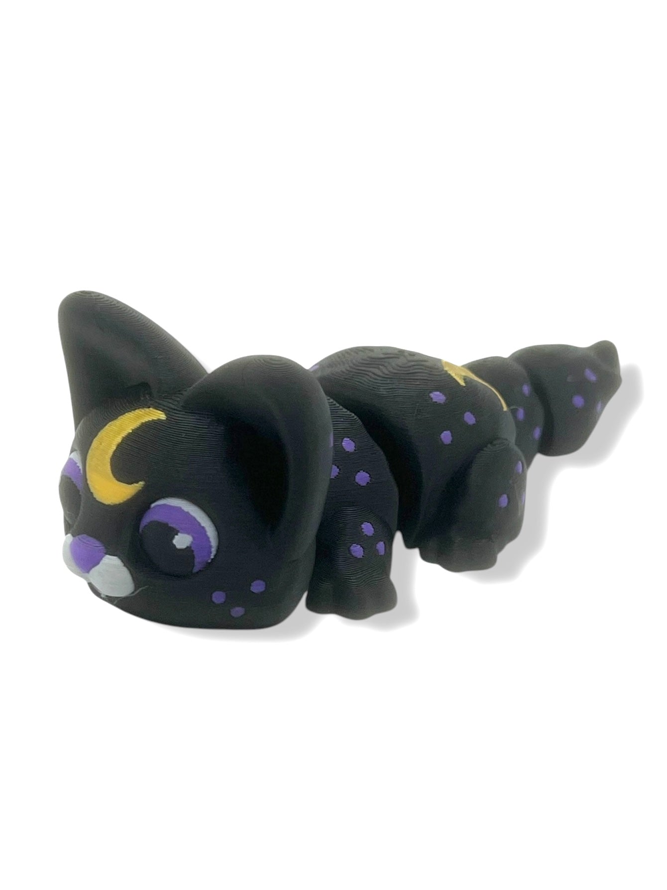 Beautiful 5" Moon Cat - 3d Printed Articulated Decor