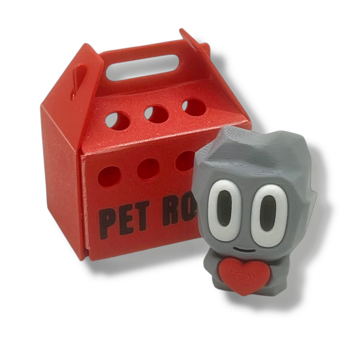 Adorable Pet Rock with Carrier - 3d Printed Figurine Decor