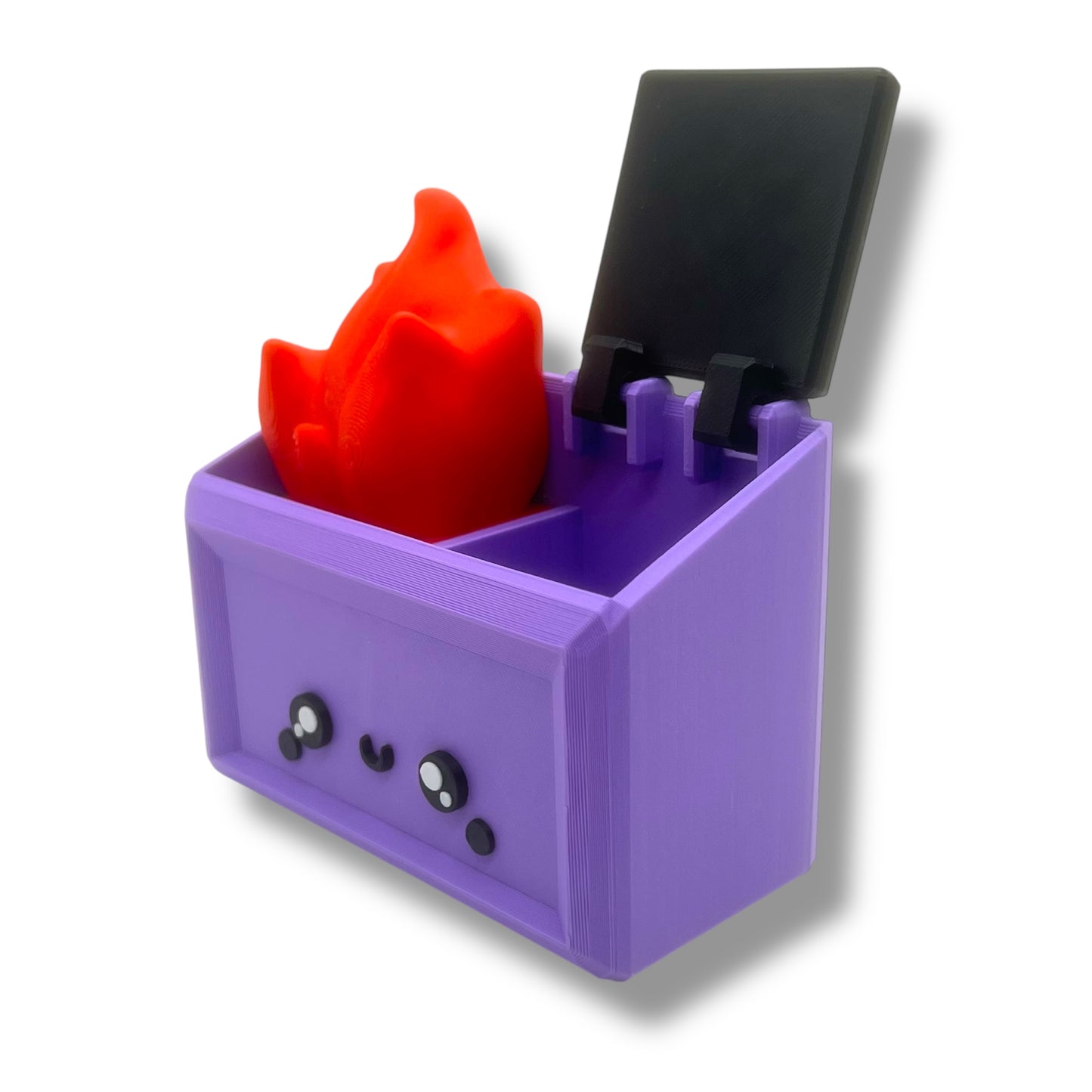 Cute Dumpster Fire Container - 3d Printed Articulated Desk Decor