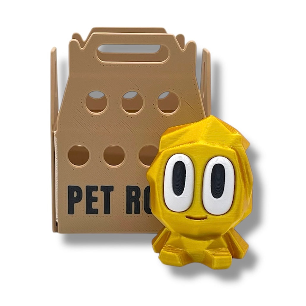 Adorable Pet Rock with Carrier - 3d Printed Figurine Decor