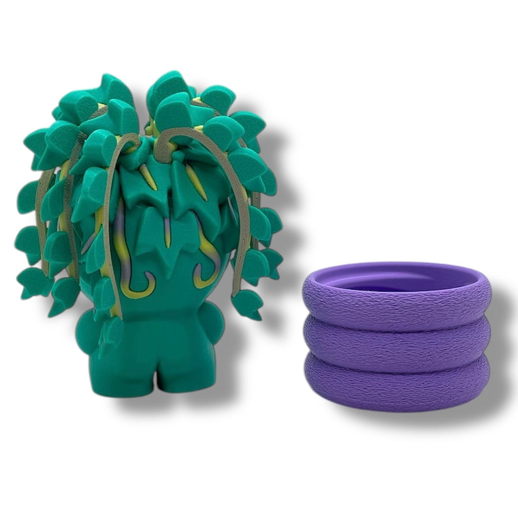 Charming Blob Plants in Unique Pots - 3d Printed Enchanting Figurine Decor