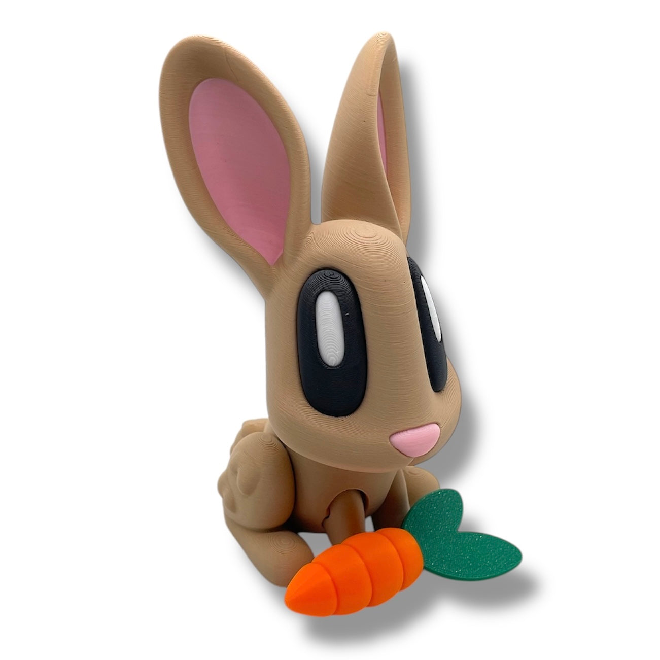Cute 5" Blob Bunny with Carrot - 3d Printed Articulated Rabbit Fun Decor