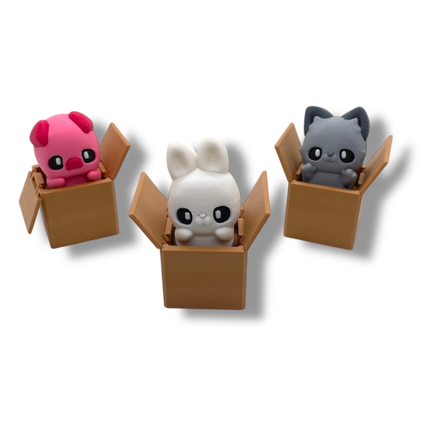 Clicker Critters Adorable Fidget Friends - 3d Printed Desktop Fidgety Pig Bunny Cat Decor
