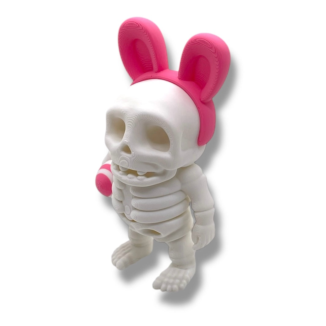 5" Bunny Ear Skeleton Holding an Easter Egg - Articulated High-Quality 3D Printed Animal Figurine