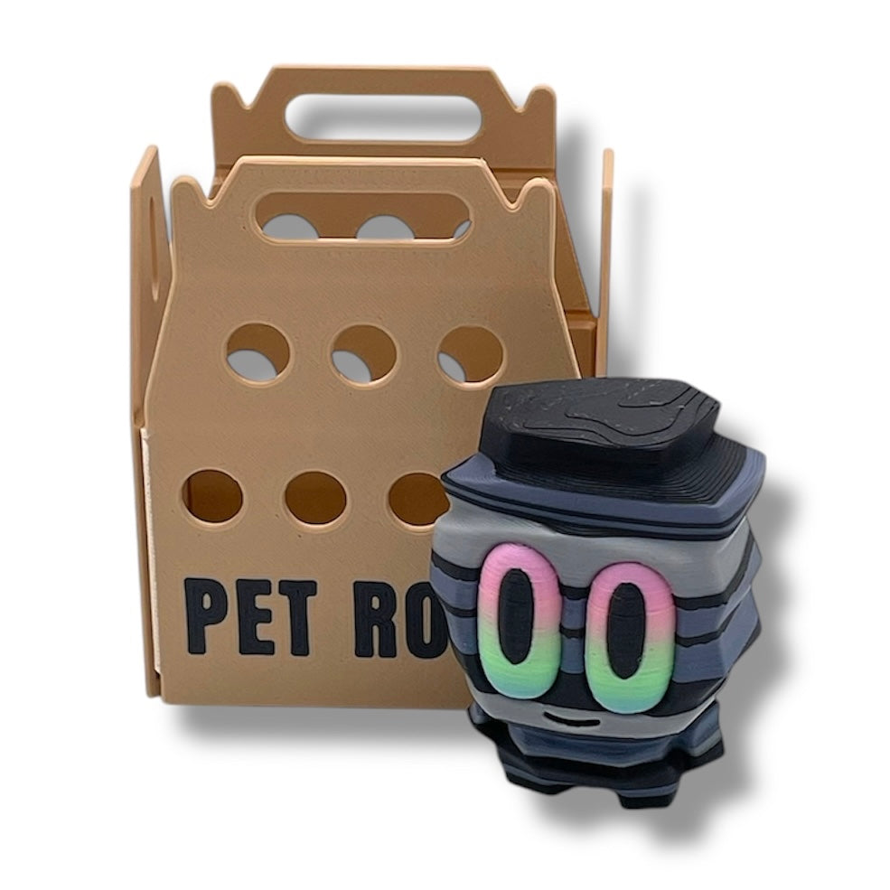 Adorable Pet Rock with Carrier - 3d Printed Figurine Decor