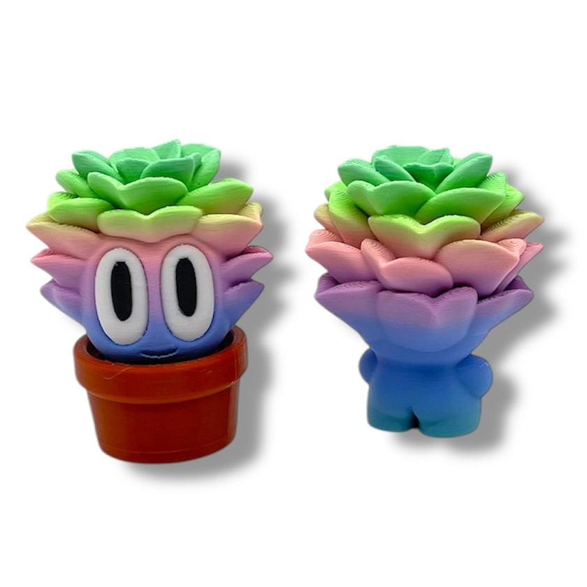 Charming Blob Plants in Unique Pots - 3d Printed Enchanting Figurine Decor