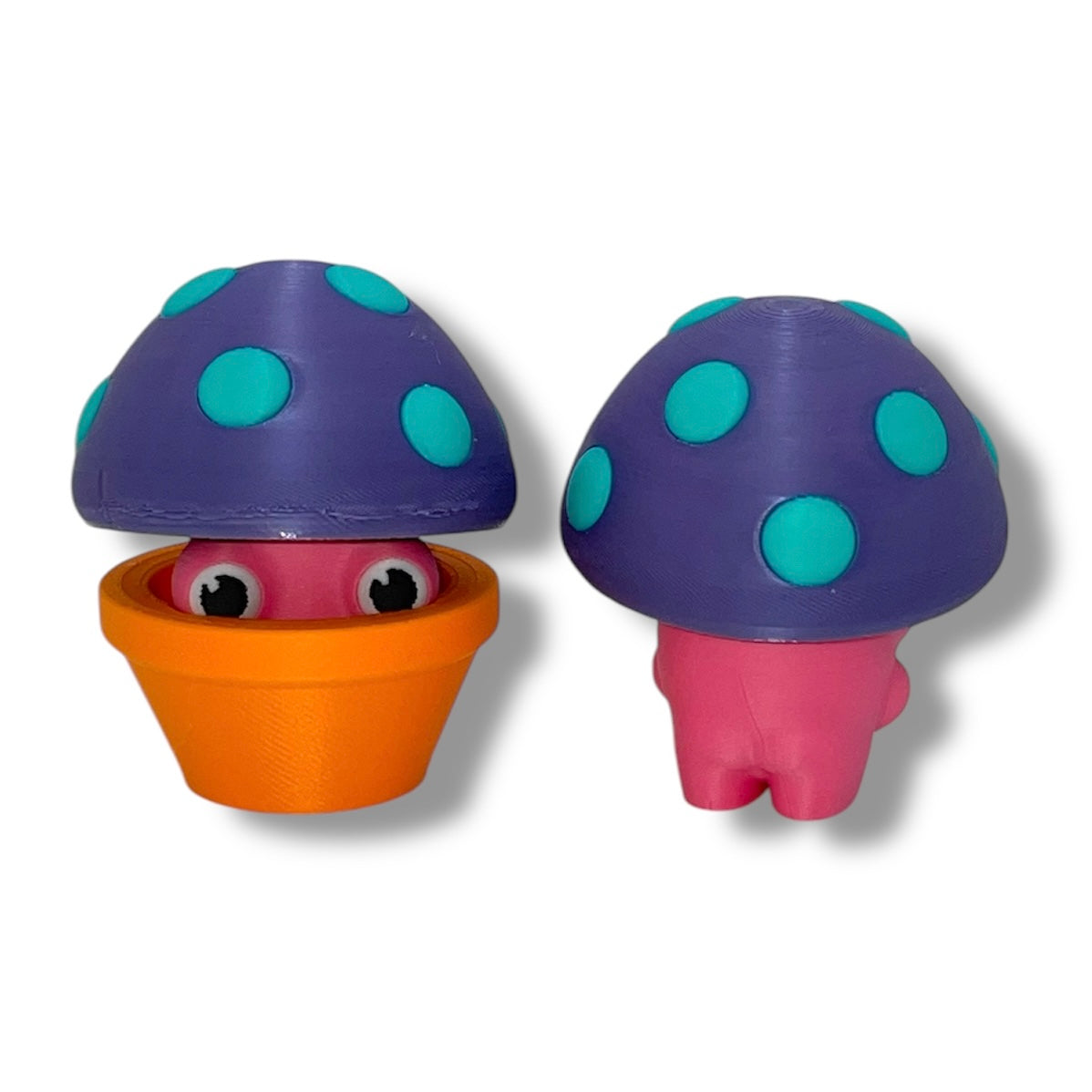 Charming Fungi's Mushrooms in Unique Pots - 3d Printed Enchanting Figurine Decor