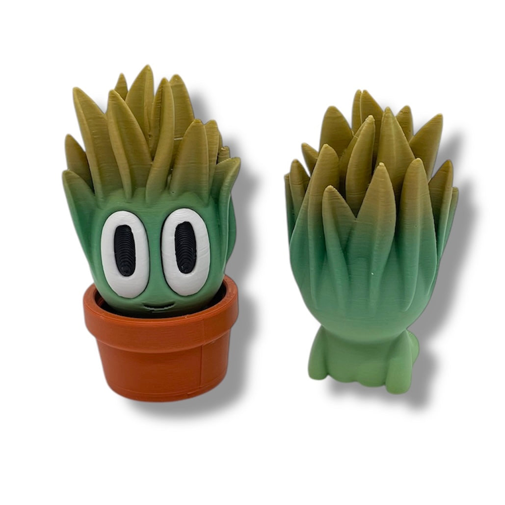 Charming Blob Plants in Unique Pots - 3d Printed Enchanting Figurine Decor