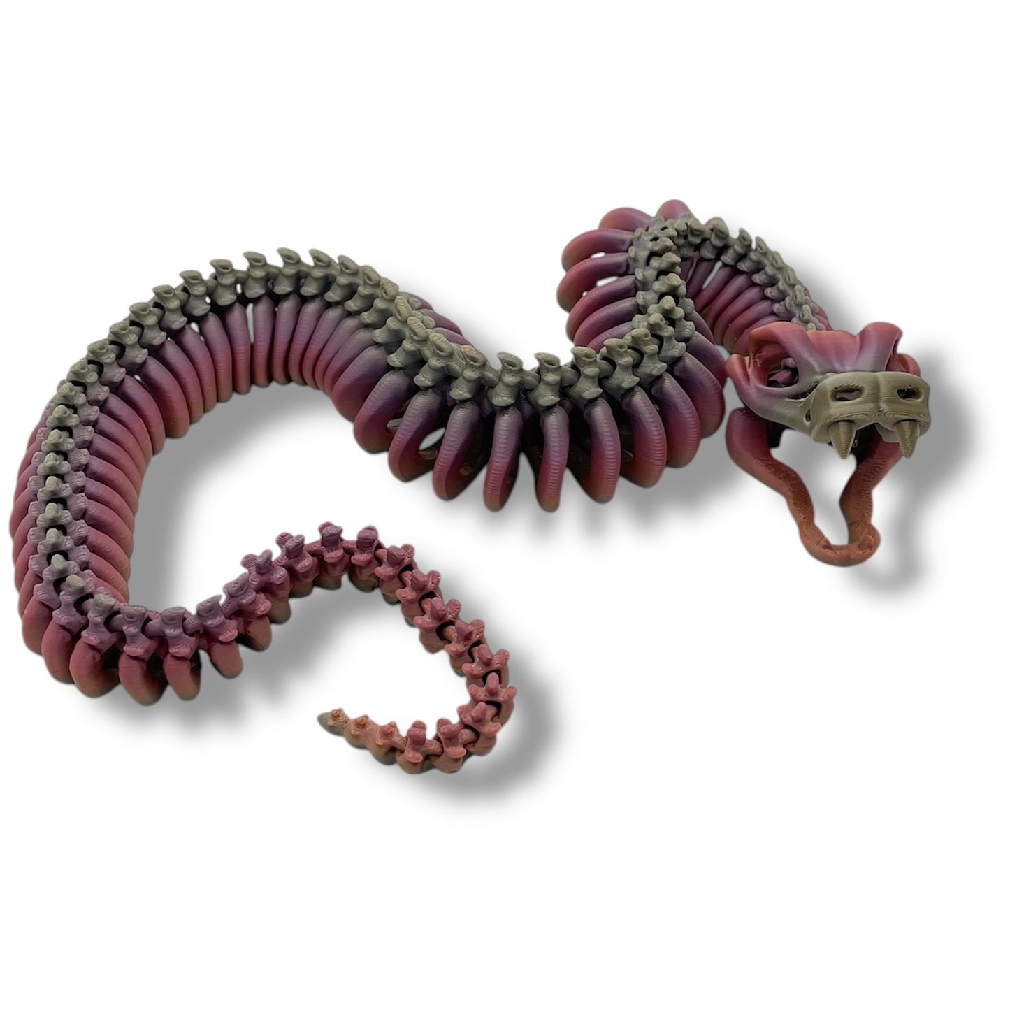 Amazing 22" Snake Skeleton Sneaky Snek - 3d Printed Fully Articulated Decor