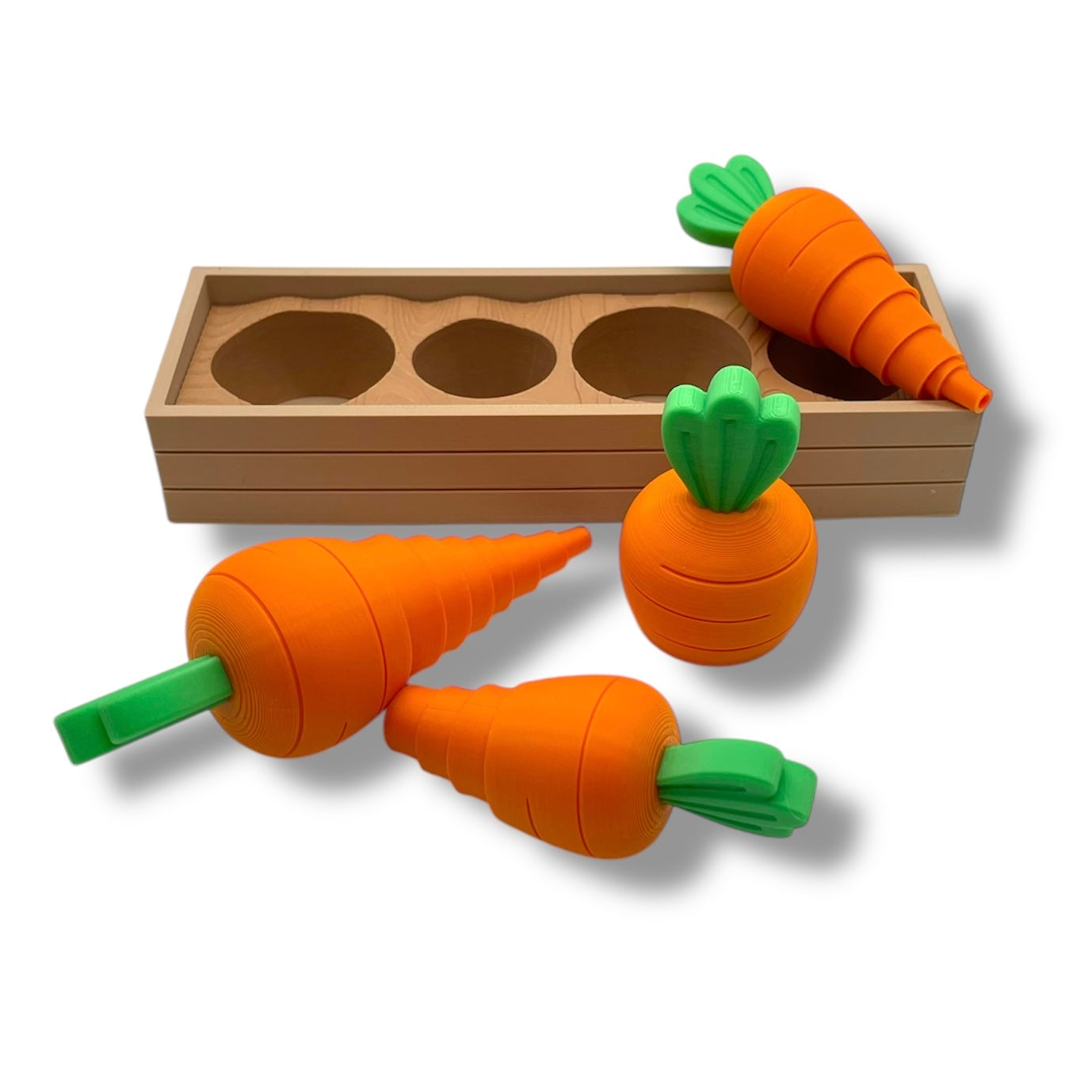 Cute Carrot Garden Fidget w/ Planter - 3d Printed Articulated Plant Home Decor