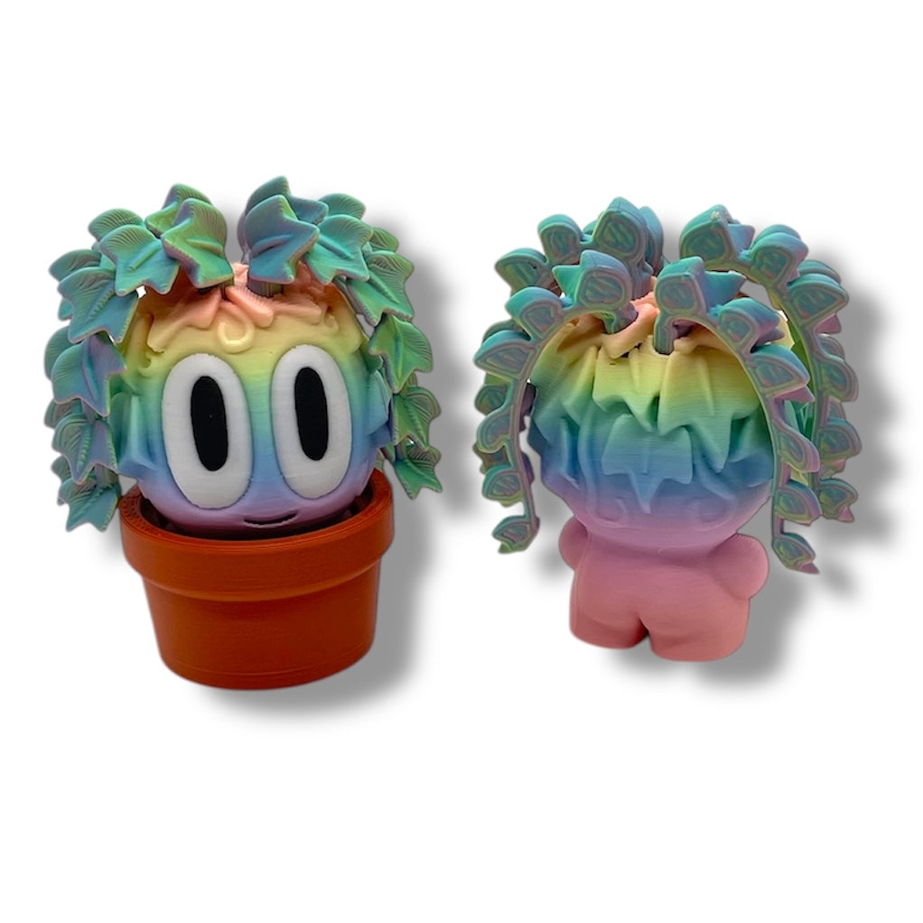 Charming Blob Plants in Unique Pots - 3d Printed Enchanting Figurine Decor