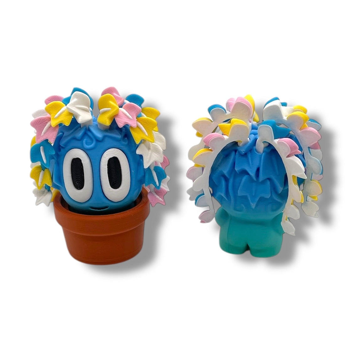 Charming Blob Plants in Unique Pots - 3d Printed Enchanting Figurine Decor