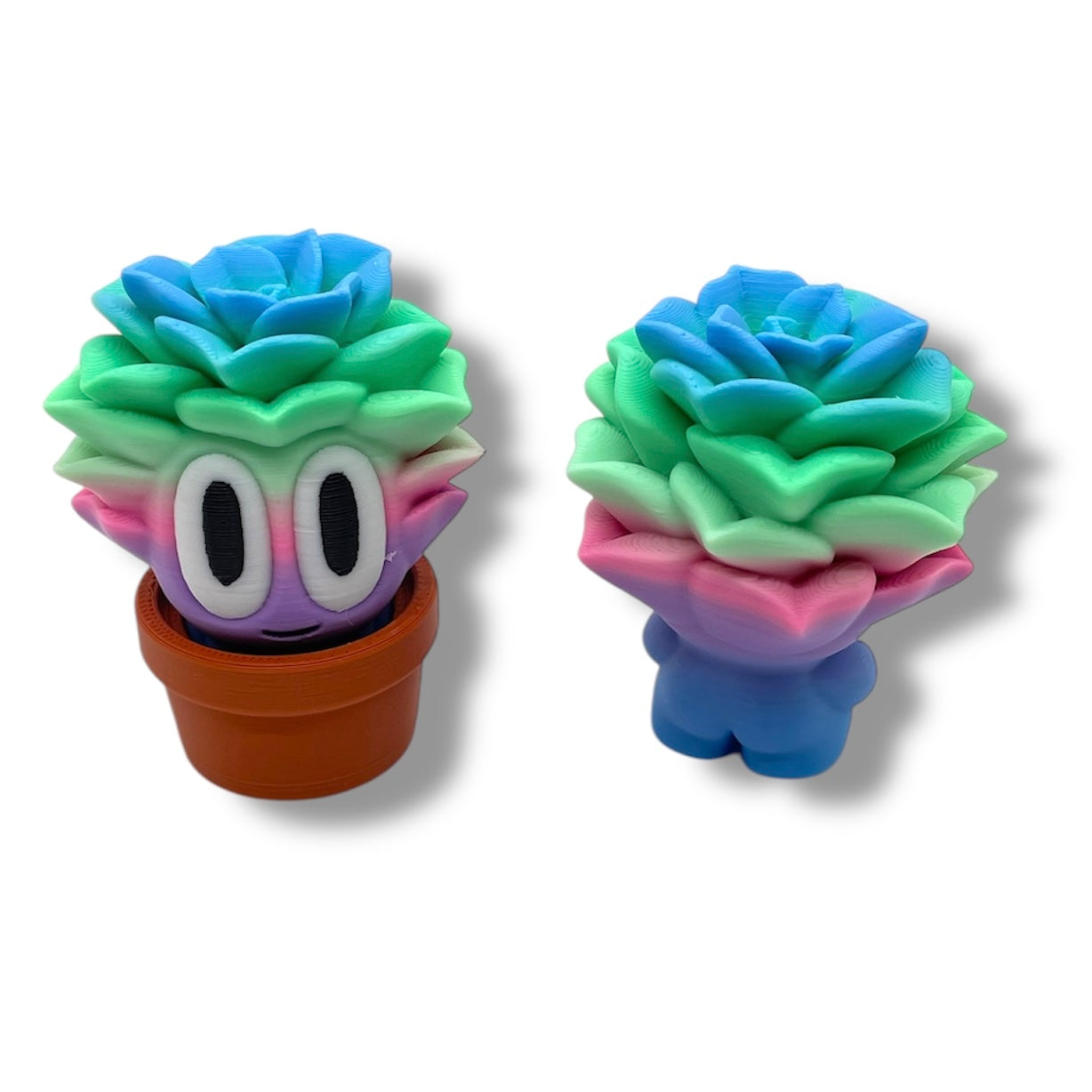 Charming Blob Plants in Unique Pots - 3d Printed Enchanting Figurine Decor