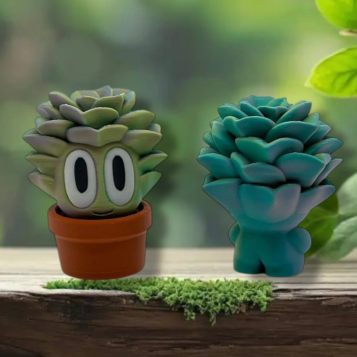 Charming Blob Plants in Unique Pots - 3d Printed Enchanting Figurine Decor