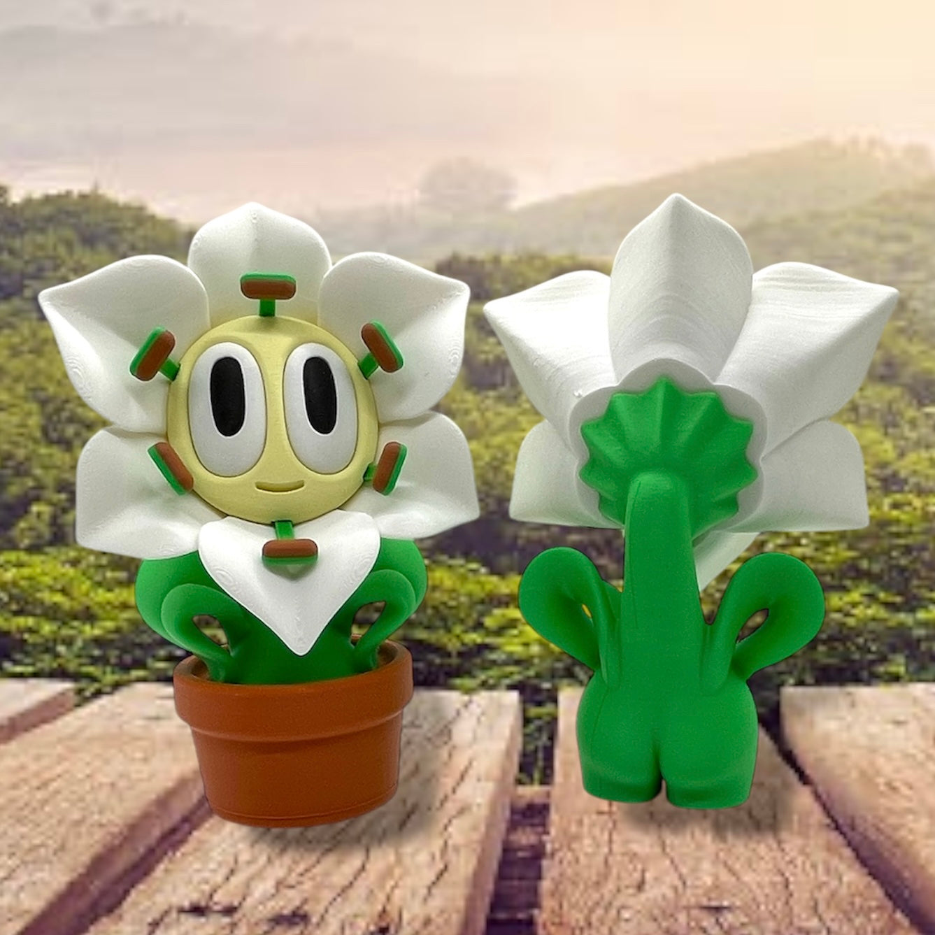 Charming Blob Flowers in Unique Pots - 3d Printed Plant Figurine Decor