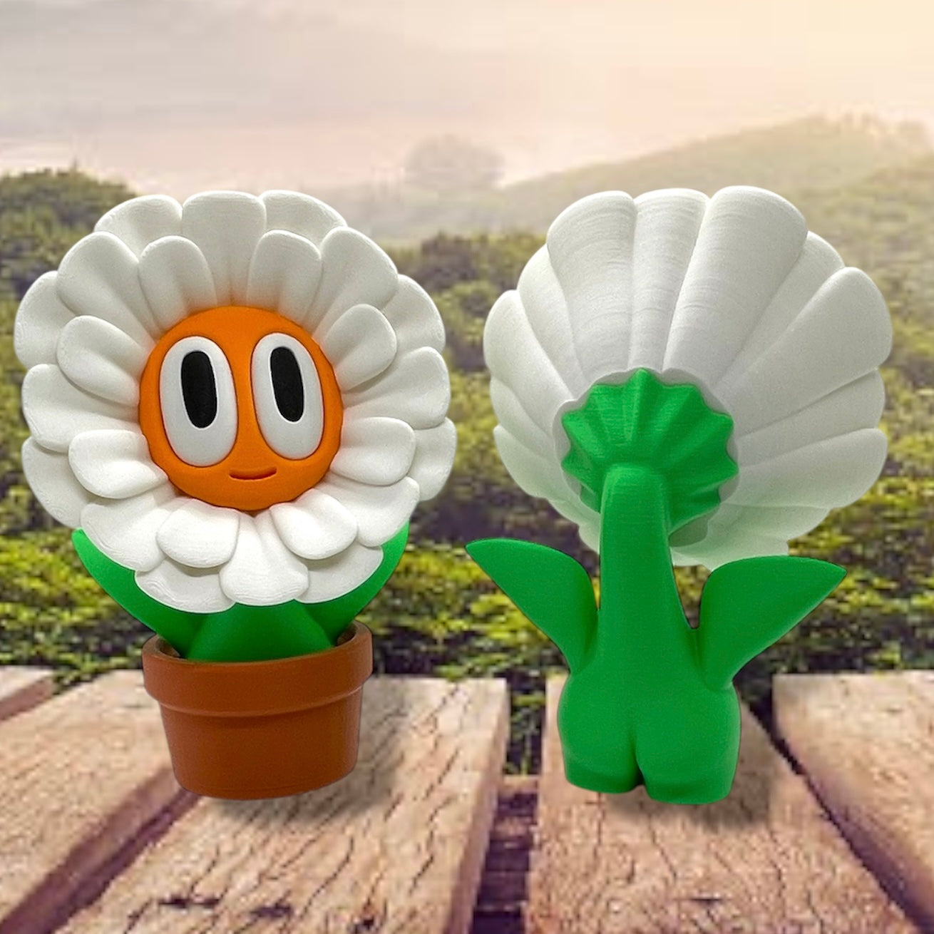 Charming Blob Flowers in Unique Pots - 3d Printed Plant Figurine Decor