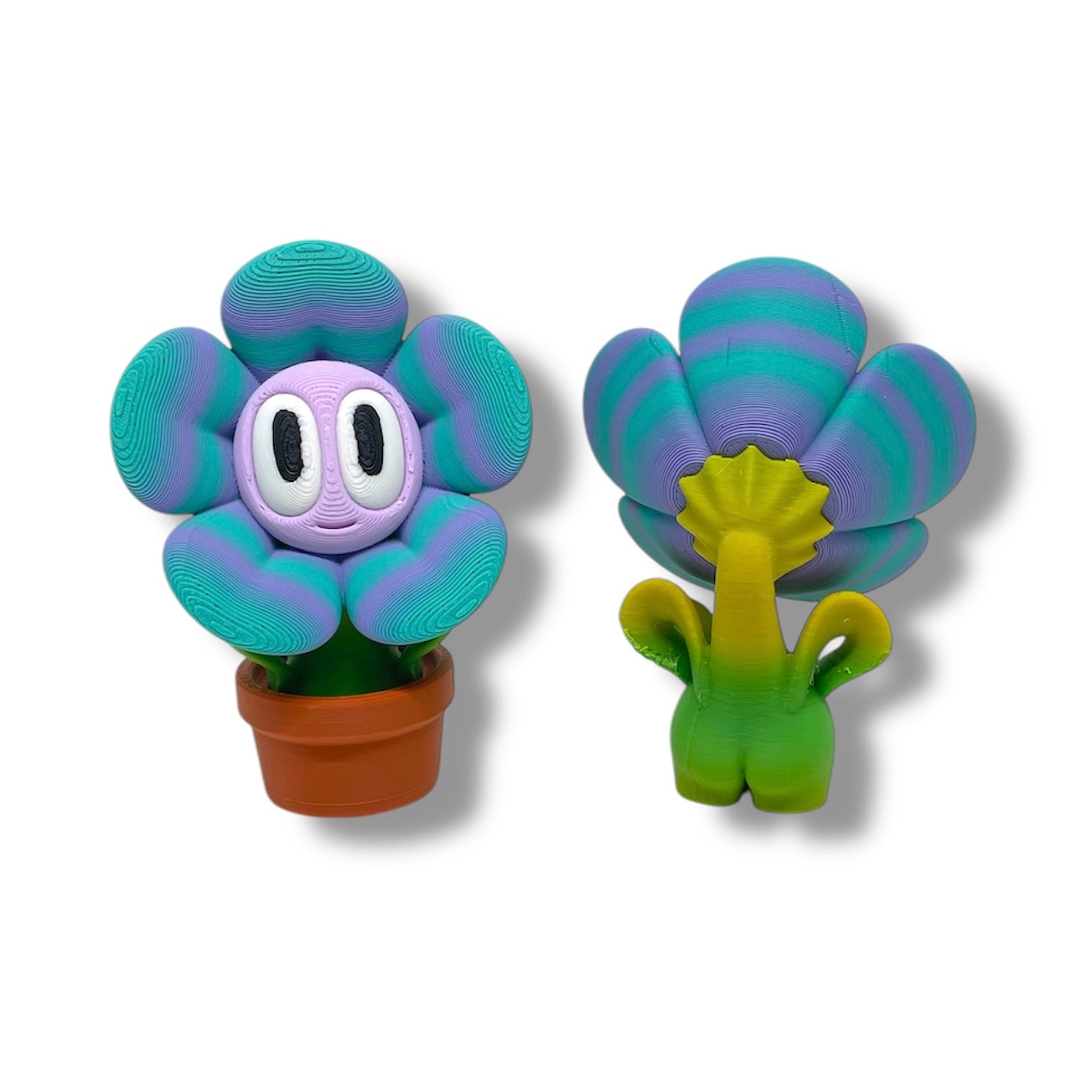 Charming Blob Flowers in Unique Pots - 3d Printed Plant Figurine Decor