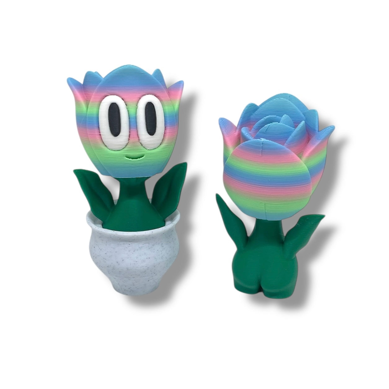 Charming Blob Flowers in Unique Pots - 3d Printed Plant Figurine Decor