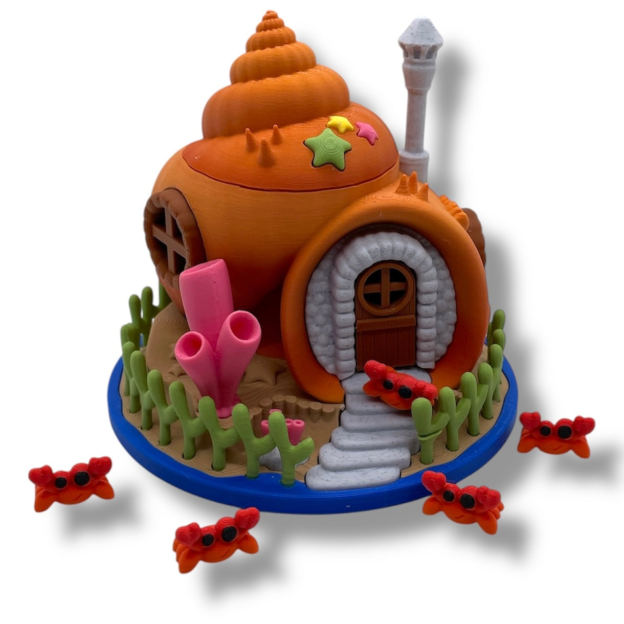Cozy Crab Shell House Container – Sea Shell Home with Crabs & Candle Light