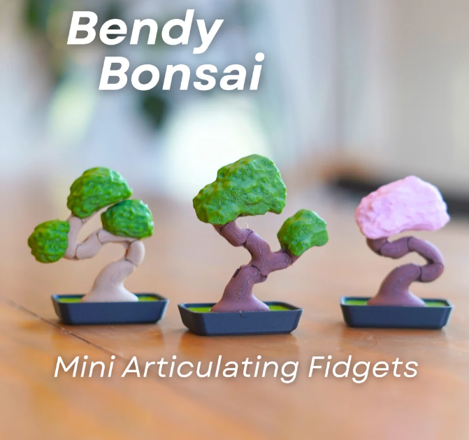 Adorable Fidget Clicker, Spinner and Magnetic Sets - 3d Printed Cactus, Plant and Mushroom Clicky Fidget Decor