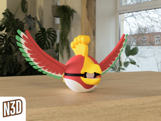 #0250 Ho-Oh - Pokeball Collectible - 3d Printed Pokemon Decor