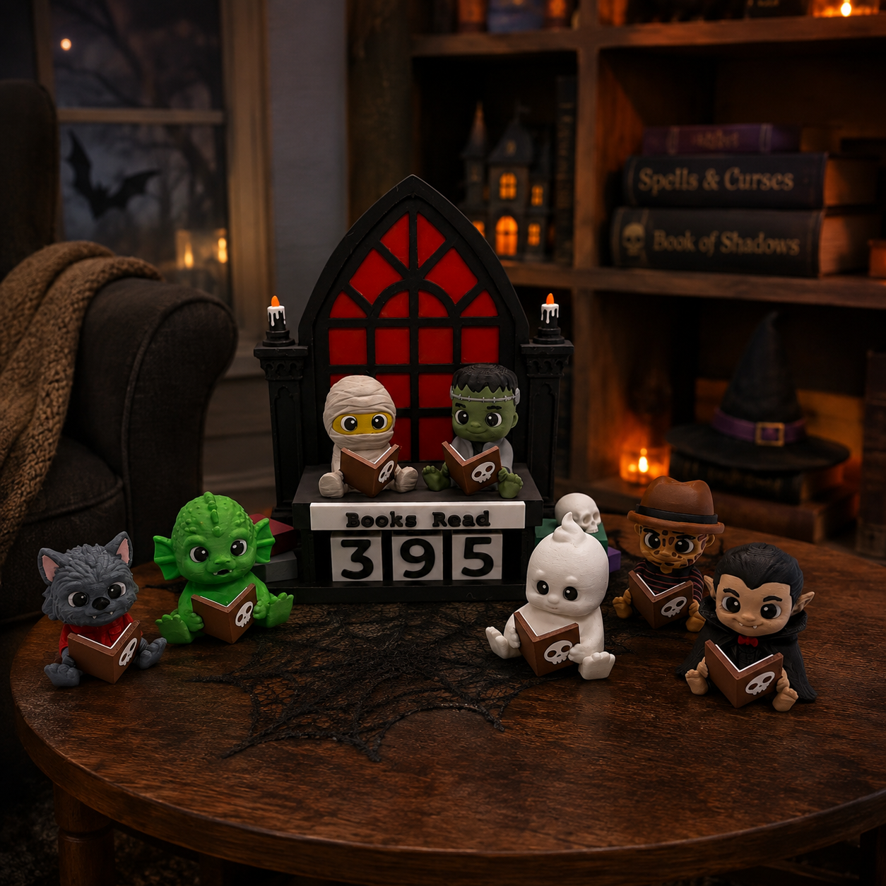 2" Tall Figurines for the Halloween Books Read Counter - Desk Decor