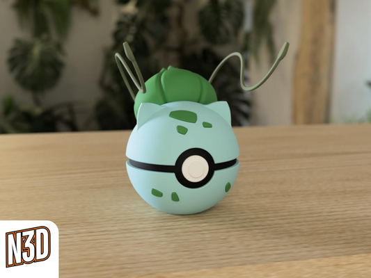 #0001 Bulbasaur - Pokeball Collectible - 3d Printed Pokemon Decor