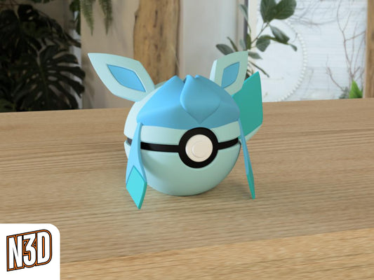 #0471 Glaceon - Pokeball Collectible - 3d Printed Pokemon Decor