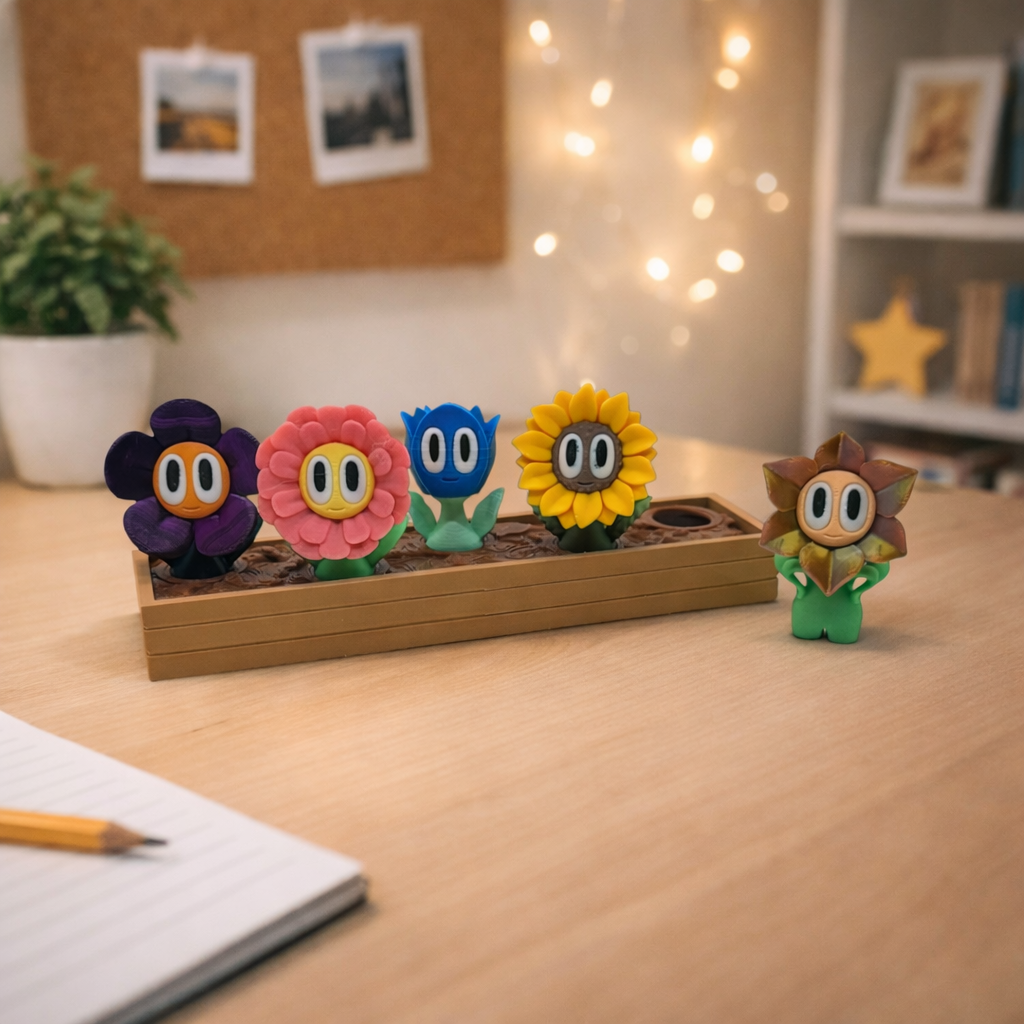 Blob Flowers – Cheeky Floral Figurines with Personality - Desk Decor
