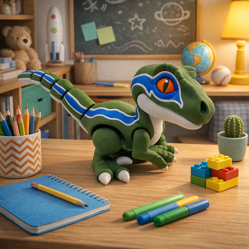 8.5-Inch Articulated Velociraptor – Dinosaur Desk Pet – additional product view 2