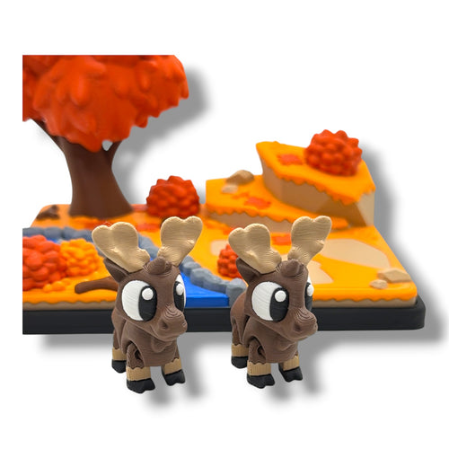 3dGob Autumn Moose Hideaway | Woodland Moose Display | Fall Decor