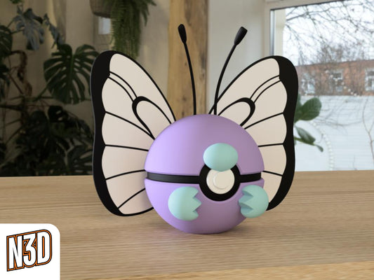 #0012 Butterfree - Pokeball Collectible - 3d Printed Pokemon Decor